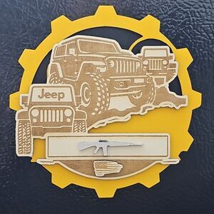 Large 5.5"  Wooden JEEP Refrigerator Magnet Made in the USA 3 Layer Hand Painted